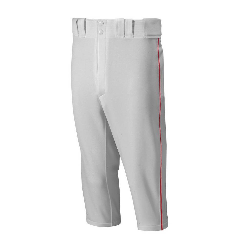 Panske Tepláky Mizuno Premier Short Piped Baseball Siva/Červené Vypredaj AJCR41235